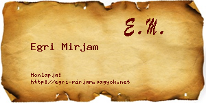 Egri Mirjam névjegykártya